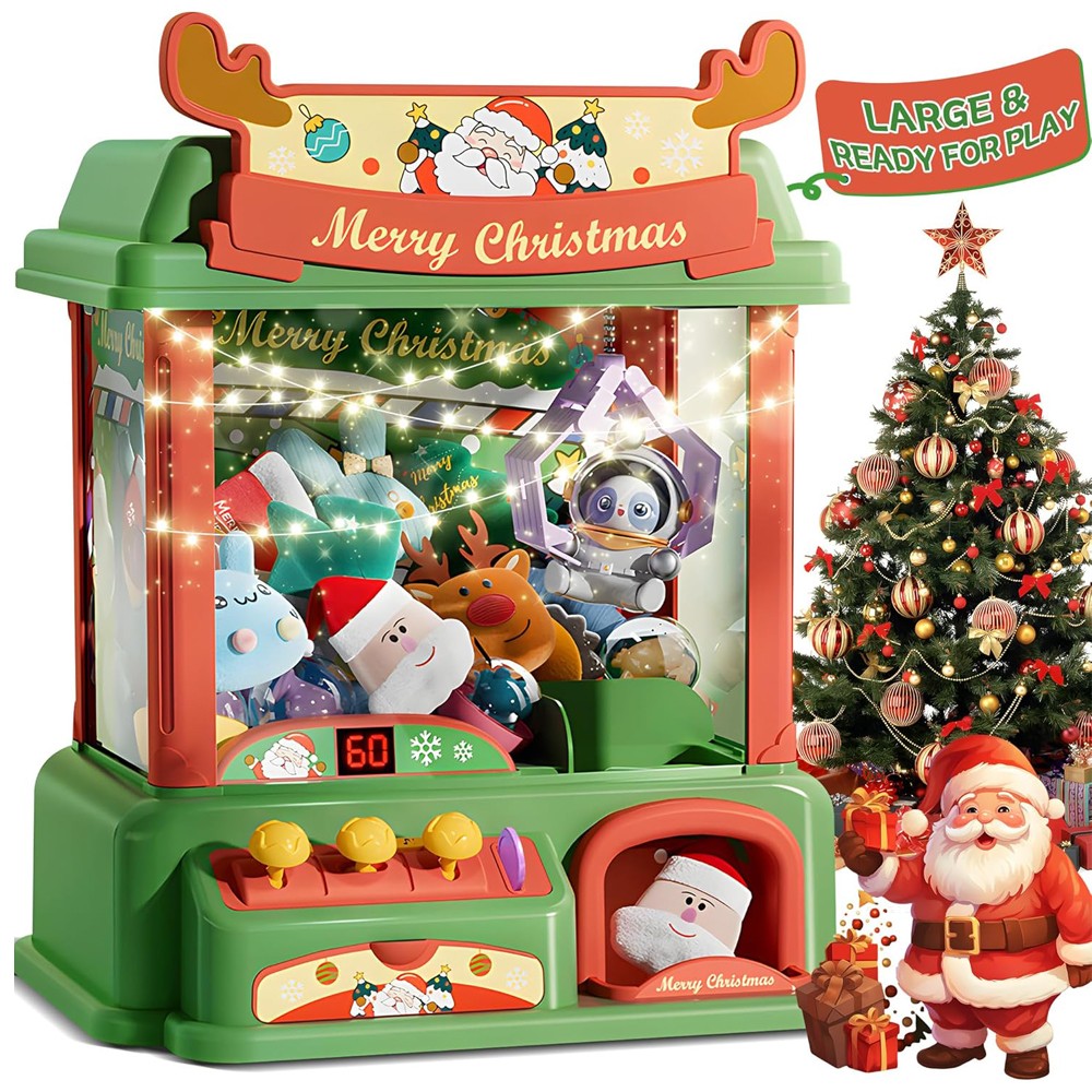 Arcade Games Vending - 子供のためのクリスマスの爪のマシン,ミニ自動販売機,キャンディーのおもちゃ,アーケードゲーム,光の音,誕生日プレゼント