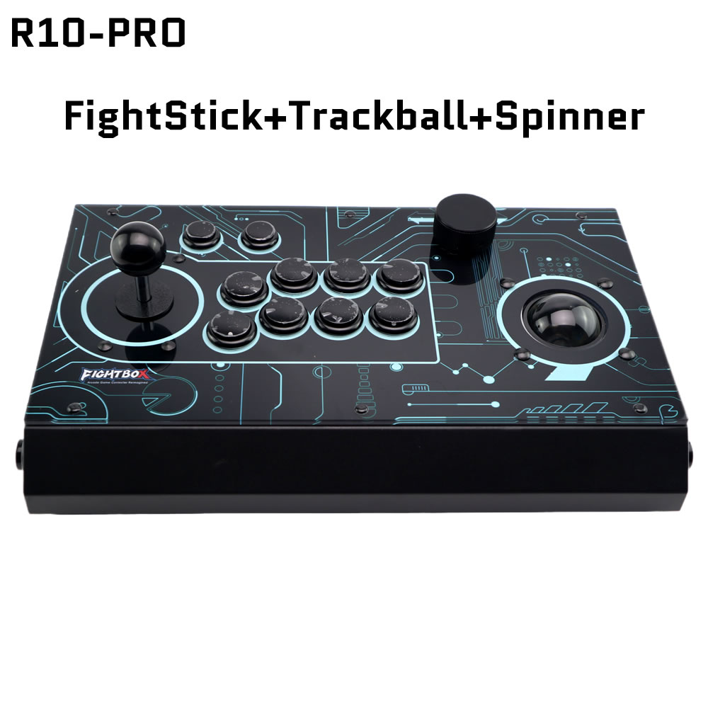 Trackball Controller Arcade - FightBox R10-PRO アーケードファイトスティック トラックボール＆スピナー付き GP2040-CE Raspberry