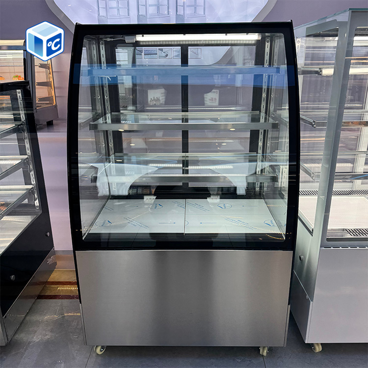 Glass Cabinet Display - 2段式業務用ケーキ陳列冷蔵庫 ファン冷却 R290 2棚 LED照明付き ベーカリー