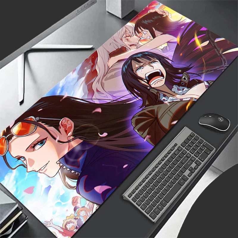Arcade No - 日本セクシーアニメガールマウスパッドPCパープルゲーマーキャビネットマウスパッドかわいいワンピースキーボードラグXLラップトップニコ・ロビンデスクマット