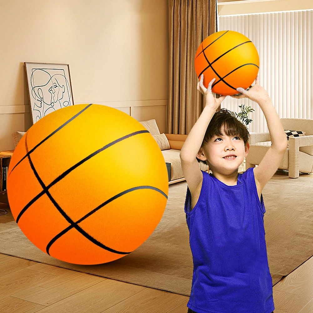 Basketball Arcade Game - 静音バスケットボール 直径18/21/24cm 室内用 静音スキップボール 握っても音がしない 静音子供用スポーツ玩具ゲーム