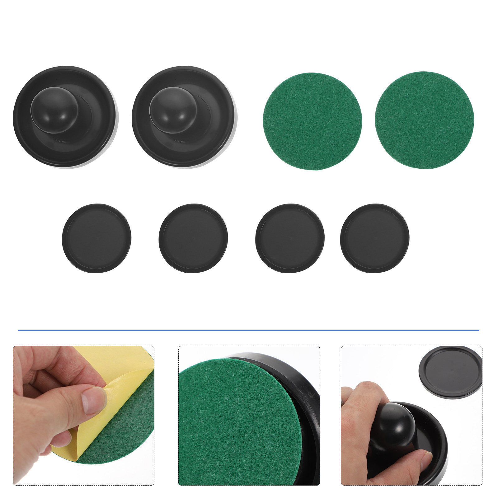Air Hockey Table - エアホッケー用プラスチックパックプッシャー交換キット（標準テーブル用）ゲームルームアクセサリー エアホッケープッシャー