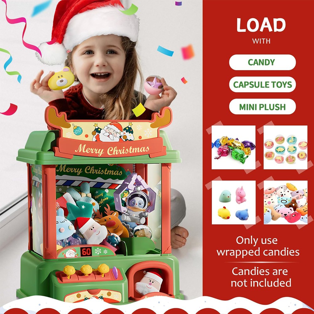 子供のためのクリスマスの爪のマシン,ミニ自動販売機,キャンデ - Arcade Games Vending のレビューと価格