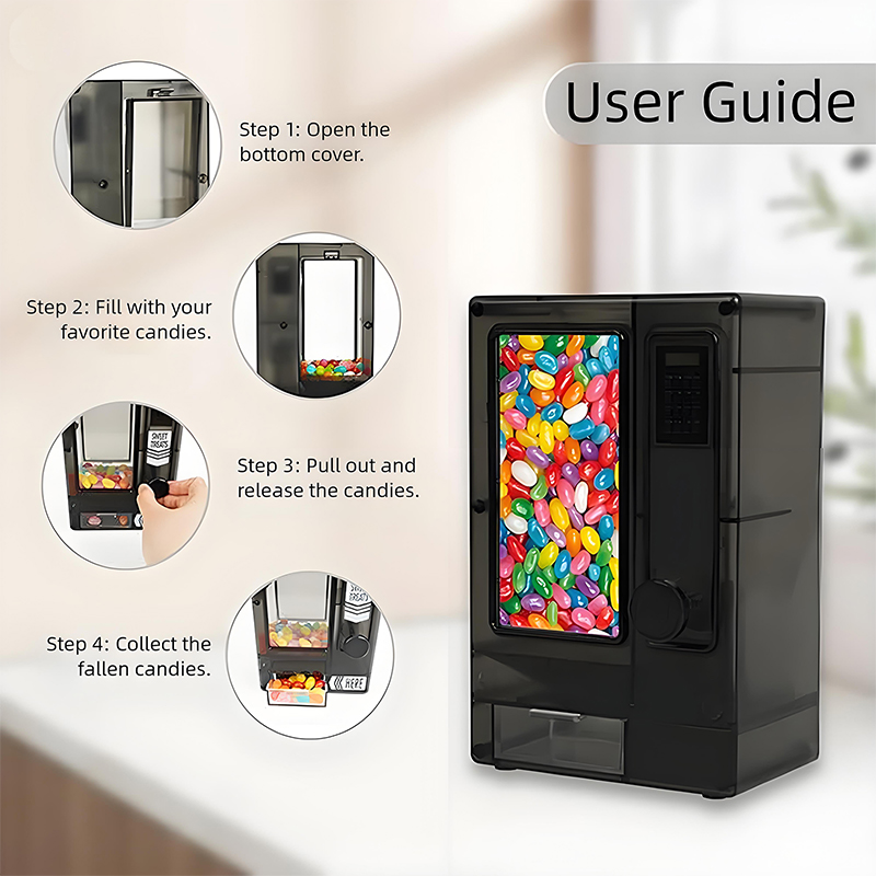 キャンディディスペンサーかわいい自動販売機デスクトップ用手動 - Candy Vending Machine のレビューと価格