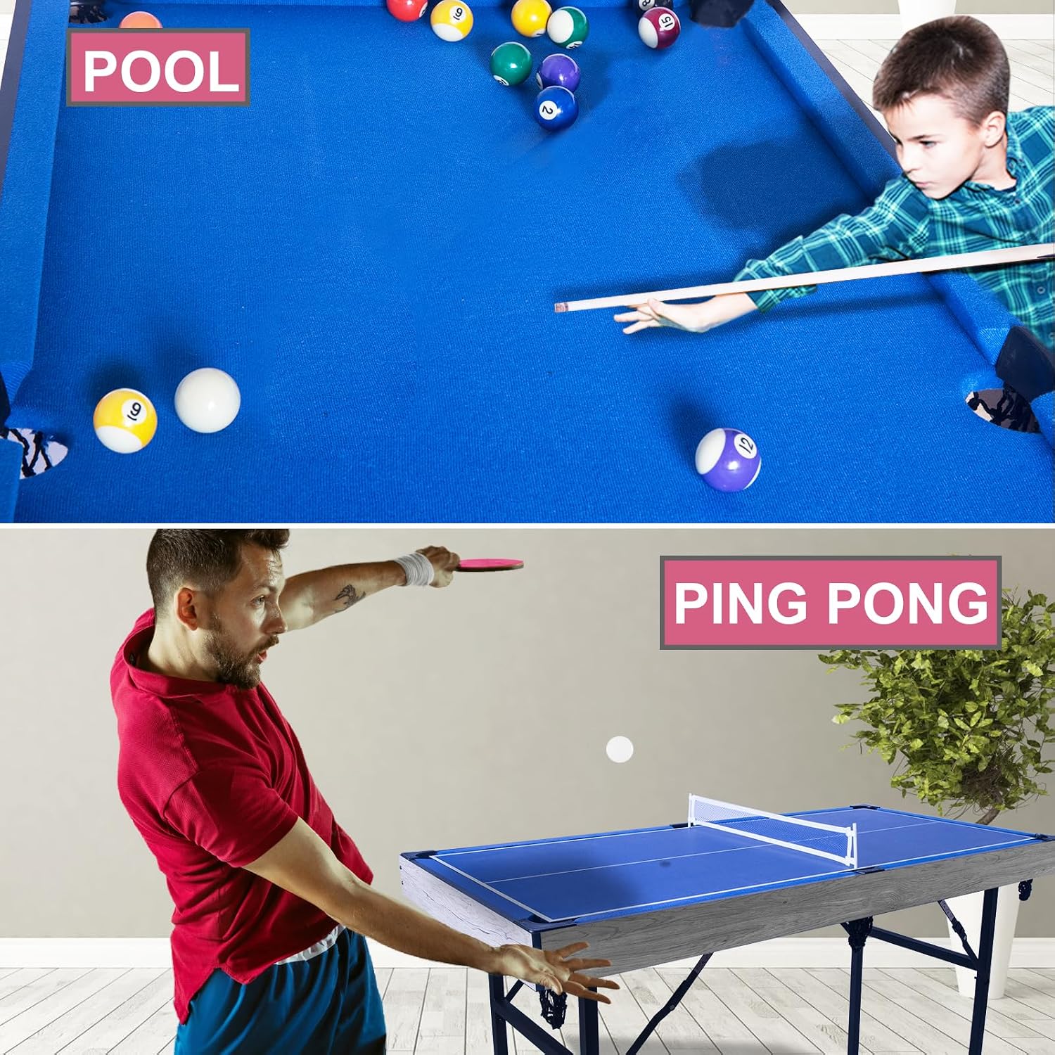 5 in 1多機能ゲームテーブル 折りたたみ式マルチゲームコ - Air Hockey Table のレビューと価格