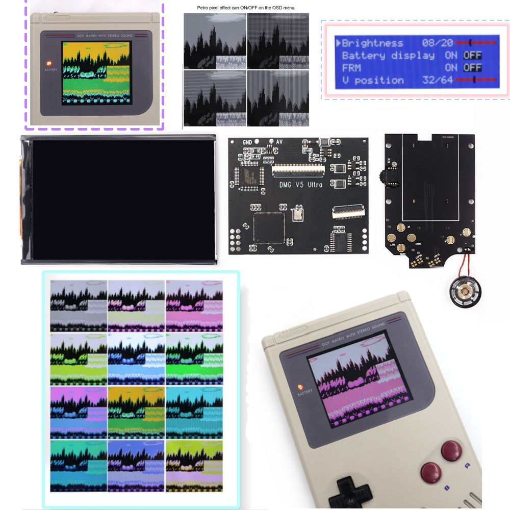 36色変更モード搭載RIPSスクリーン GBO DMG V5 - Lcd Screen Arcade のレビューと価格