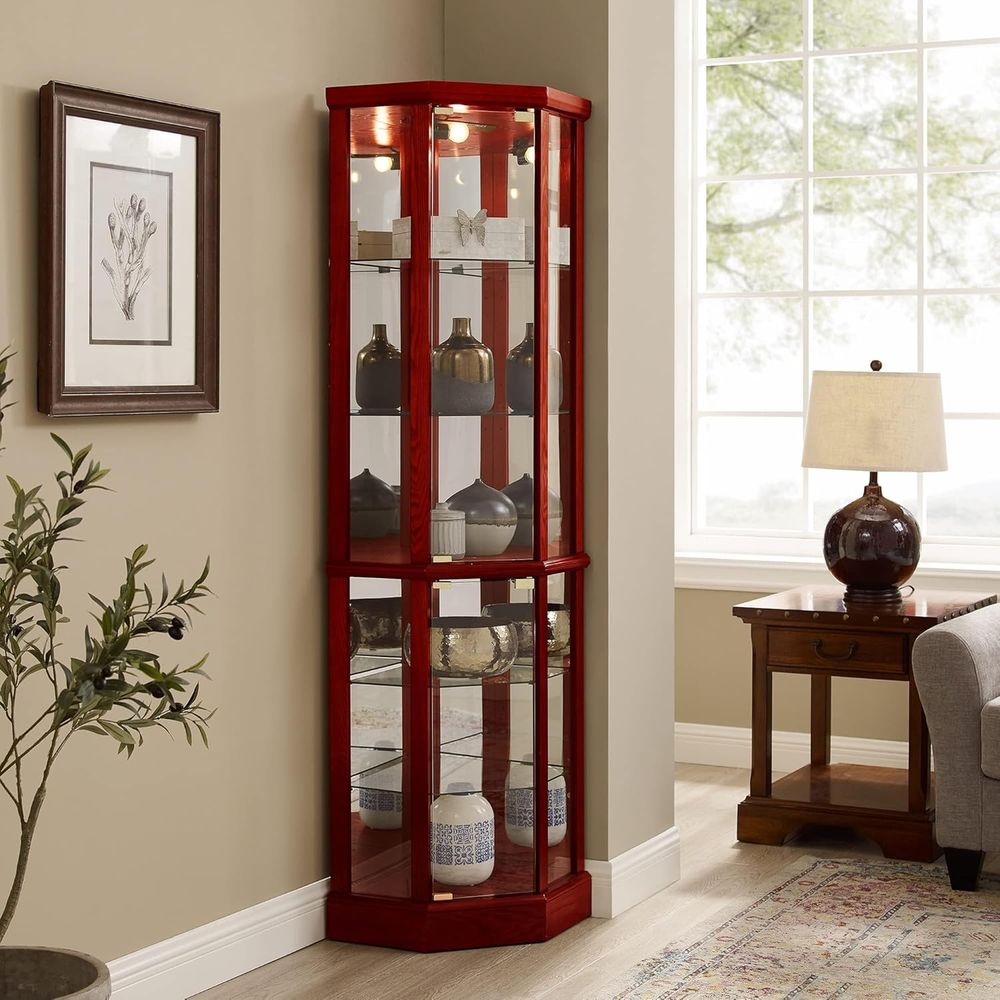 高さ70インチの照明付きガラスディスプレイケージ、強化ガラス - Glass Cabinet Display のレビューと価格